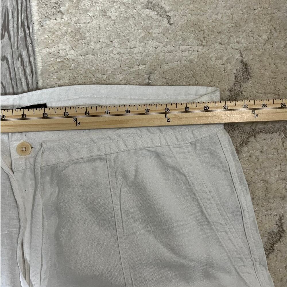Lauren Ralph Lauren White Linen Wide Leg Crop Pants Women’s 18 Old Money Chic - Picture 7 of 10